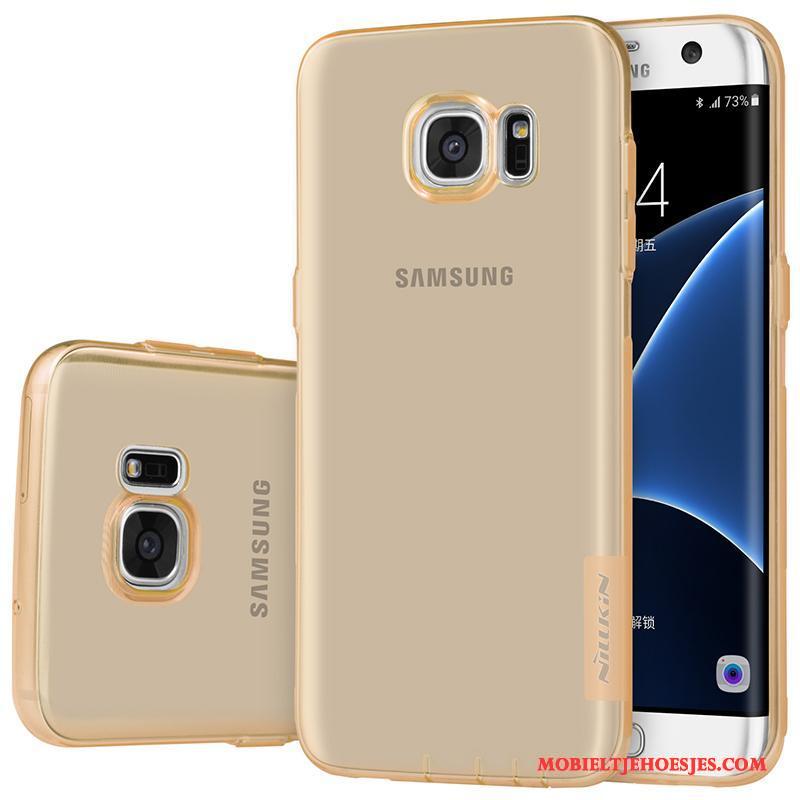 Samsung Galaxy S7 Edge Hoes Ster Mobiele Telefoon Zacht Bescherming Goud Hoesje