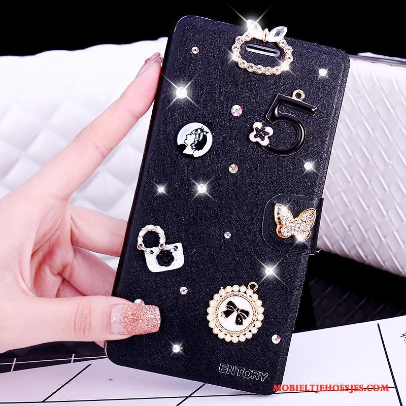 Samsung Galaxy S7 Edge Hoesje Hoes Bescherming Leren Etui Met Strass Rood Clamshell Anti-fall