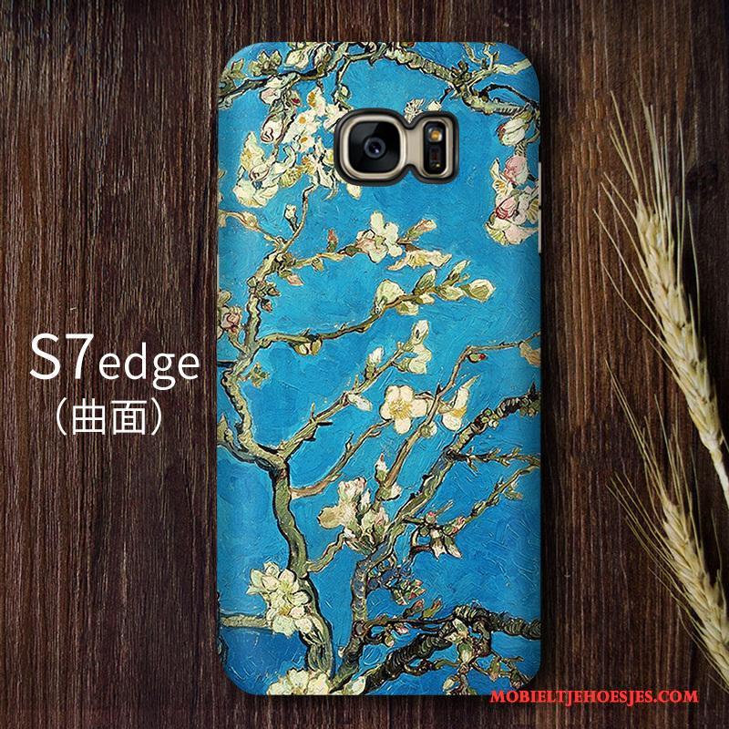 Samsung Galaxy S7 Edge Hoesje Hoge Kunst Telefoon Hard Sterrenhemel Geel