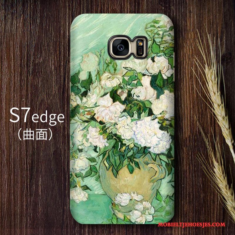 Samsung Galaxy S7 Edge Hoesje Hoge Kunst Telefoon Hard Sterrenhemel Geel