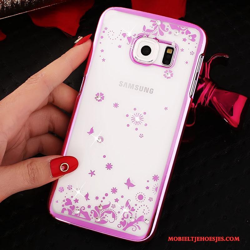 Samsung Galaxy S7 Edge Hoesje Plating Met Strass Hard Hoes Bescherming Ster Doorzichtig
