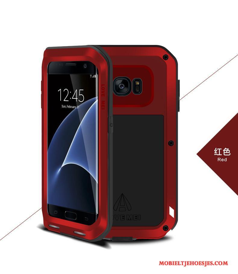 Samsung Galaxy S7 Edge Hoesje Rood All Inclusive Anti-fall Bescherming Metaal Drie Verdedigingen Ster