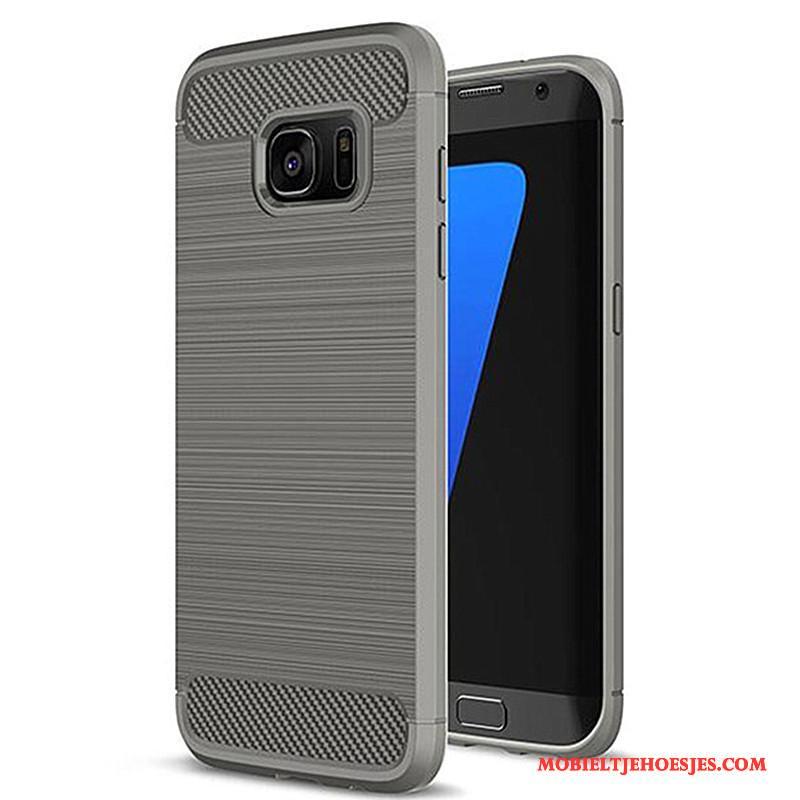 Samsung Galaxy S7 Edge Hoesje Siliconen Bescherming Mobiele Telefoon Blauw Hoes Zacht All Inclusive