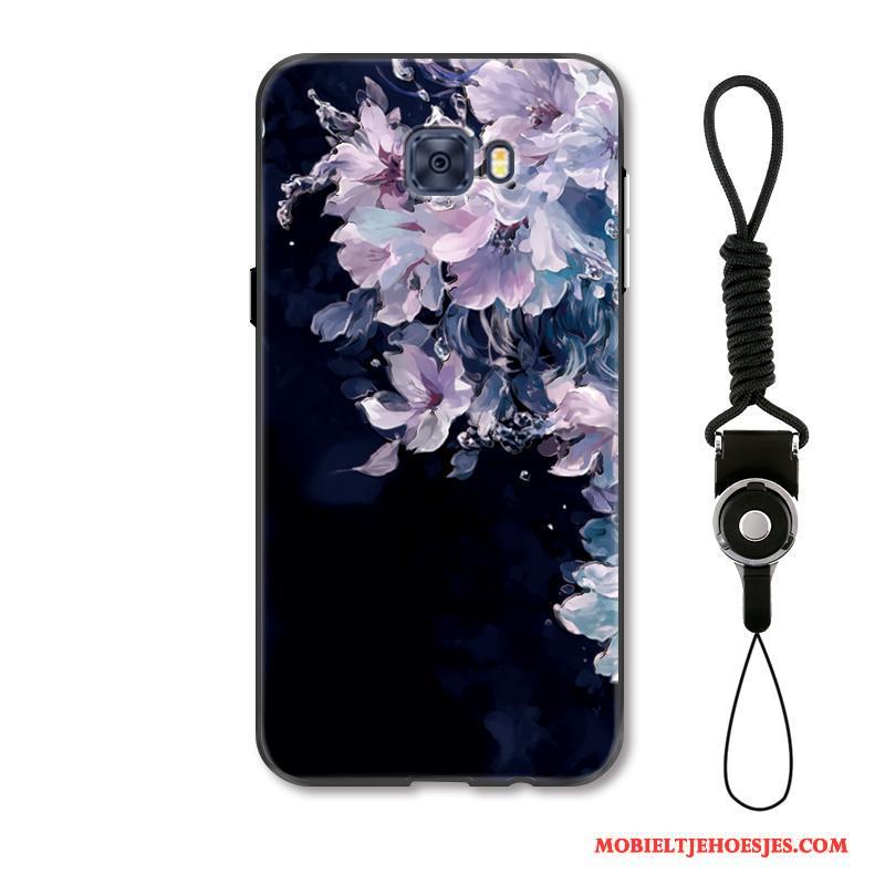 Samsung Galaxy S7 Edge Hoesje Telefoon Luxe Ster Bloemen Bescherming Wit Hanger