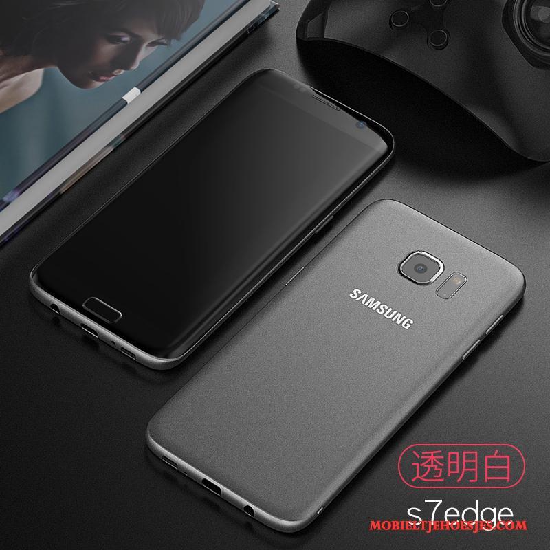 Samsung Galaxy S7 Edge Hoesje Zwart Eenvoudige Ster Dun Schrobben Siliconen Anti-fall