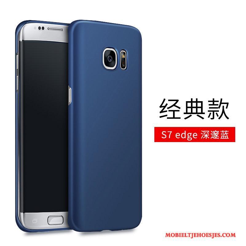 Samsung Galaxy S7 Edge Schrobben Anti-fall Goud Eenvoudige Hoesje Telefoon Dun Hard
