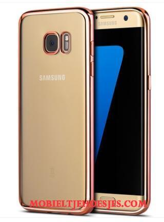 Samsung Galaxy S7 Edge Siliconen Hoes Hoesje Telefoon Anti-fall Bescherming Zilver Ster