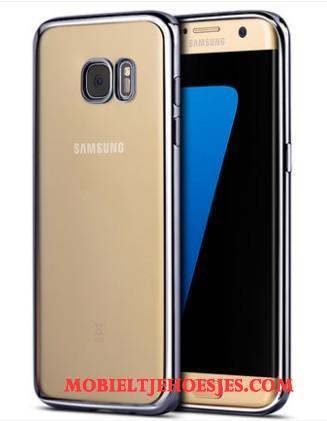 Samsung Galaxy S7 Edge Siliconen Hoes Hoesje Telefoon Anti-fall Bescherming Zilver Ster