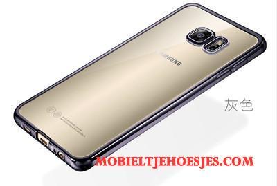 Samsung Galaxy S7 Edge Zacht Goud Siliconen Ster Hoesje Bescherming Mesh