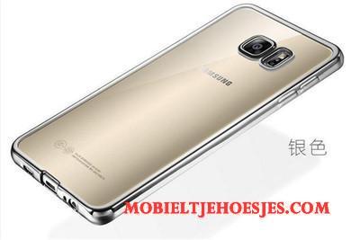 Samsung Galaxy S7 Edge Zacht Goud Siliconen Ster Hoesje Bescherming Mesh