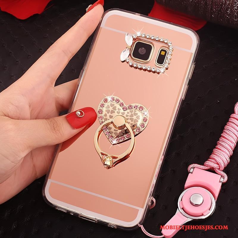 Samsung Galaxy S7 Hanger Anti-fall Hoesje Telefoon Ring Roze Ster All Inclusive