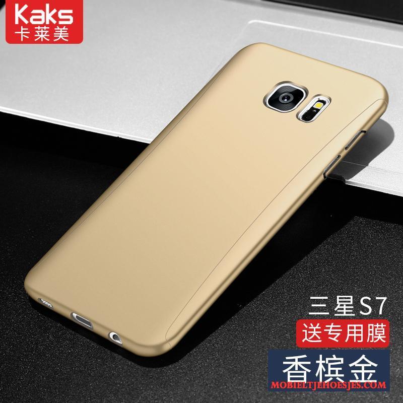 Samsung Galaxy S7 Hoes Anti-fall Schrobben Goud Hoesje Hard Ster