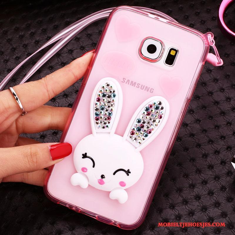 Samsung Galaxy S7 Hoes Ster Bescherming Roze Met Strass Spotprent Hoesje