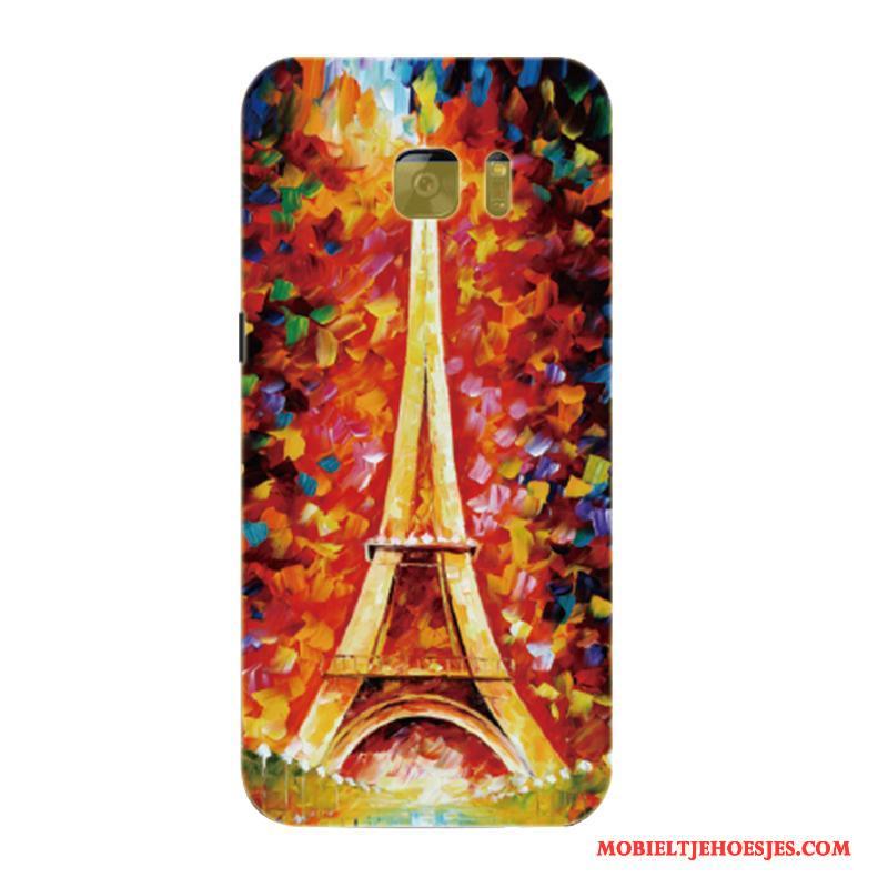 Samsung Galaxy S7 Hoesje All Inclusive Bescherming Lovers Oranje Trendy Merk Hoes Anti-fall