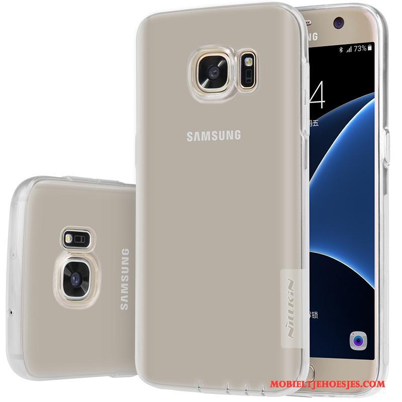 Samsung Galaxy S7 Hoesje Doorzichtig Siliconen Roze Mobiele Telefoon Hoes Zacht Dun