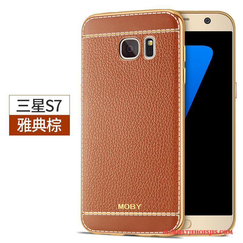 Samsung Galaxy S7 Hoesje Ster Siliconen Mobiele Telefoon Hoes Khaki Bescherming Anti-fall