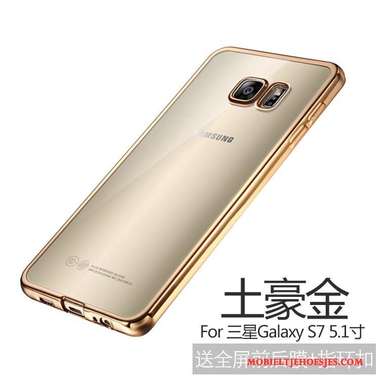 Samsung Galaxy S7 Hoesje Telefoon Siliconen Anti-fall Bescherming Goud Dun Zacht