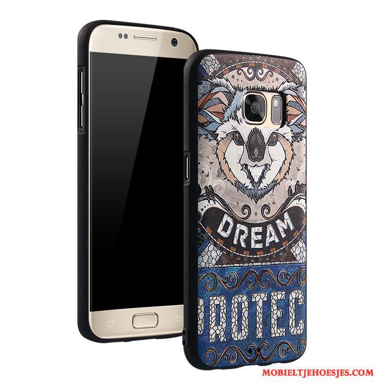 Samsung Galaxy S7 Mobiele Telefoon Ster Hoesje Telefoon Anti-fall Spotprent Wit Siliconen