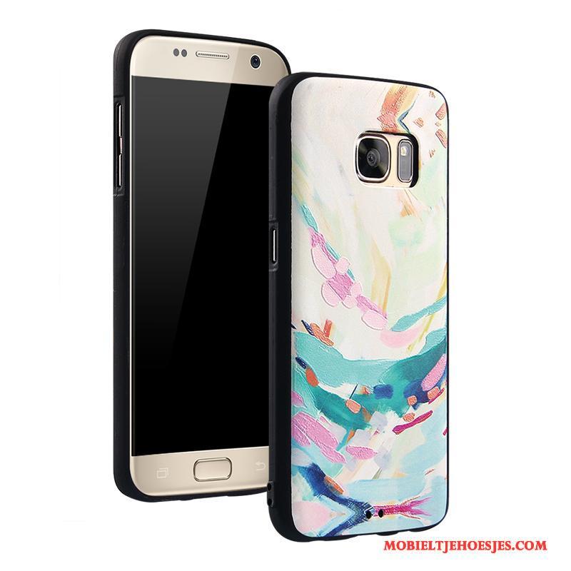 Samsung Galaxy S7 Mobiele Telefoon Ster Hoesje Telefoon Anti-fall Spotprent Wit Siliconen