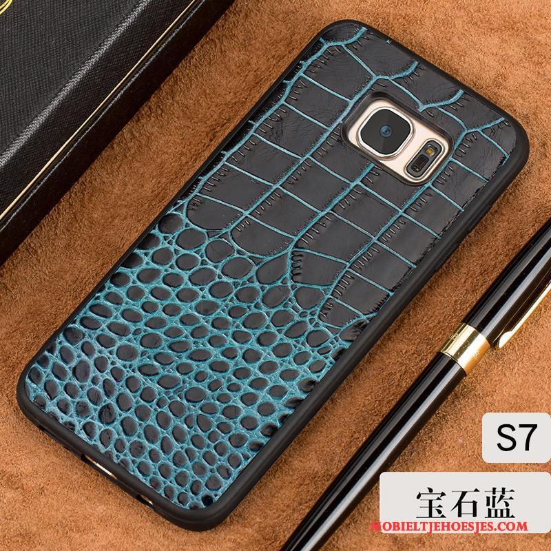 Samsung Galaxy S7 Siliconen Anti-fall Hoesje Blauw Hard Trend Ster