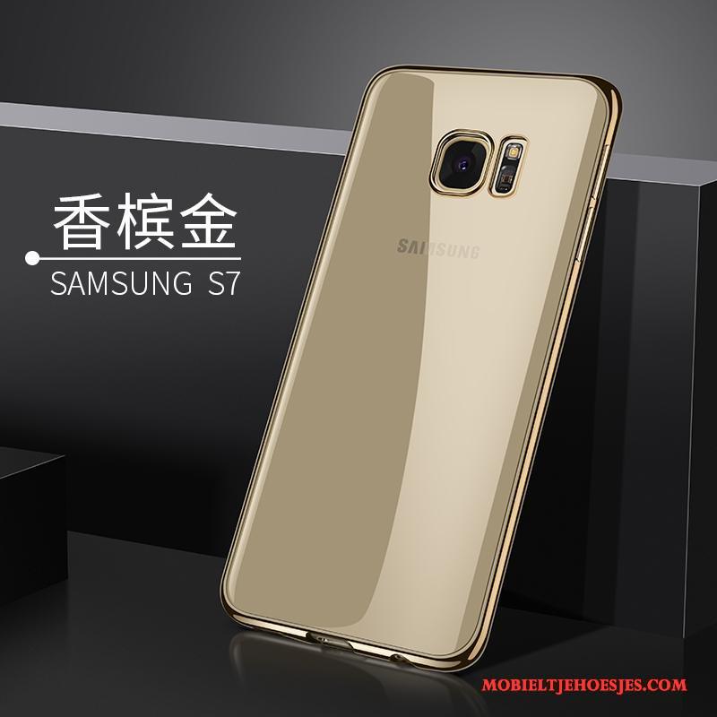 Samsung Galaxy S7 Ster Hoesje Zilver Zacht Siliconen Trend Telefoon