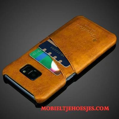 Samsung Galaxy S7 Wijnrood Leren Etui Bescherming Hoesje Telefoon Mobiele Telefoon Achterklep Echt Leer