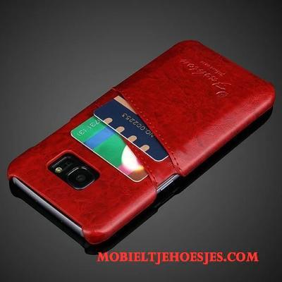 Samsung Galaxy S7 Wijnrood Leren Etui Bescherming Hoesje Telefoon Mobiele Telefoon Achterklep Echt Leer