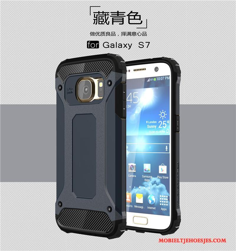 Samsung Galaxy S7 Zilver Hoesje All Inclusive Ster Siliconen Schrobben Anti-fall