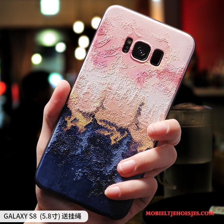 Samsung Galaxy S8 Anti-fall Zacht Ster Roze Persoonlijk Siliconen Hoesje Telefoon