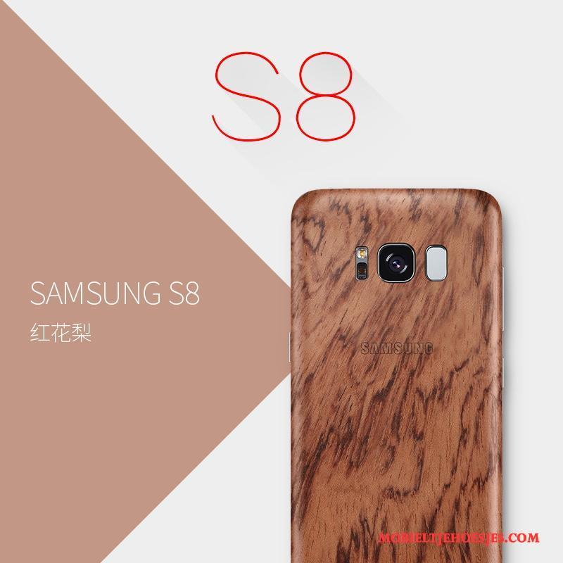 Samsung Galaxy S8 Bescherming Tas Hoesje Telefoon Dun Massief Hout Ster