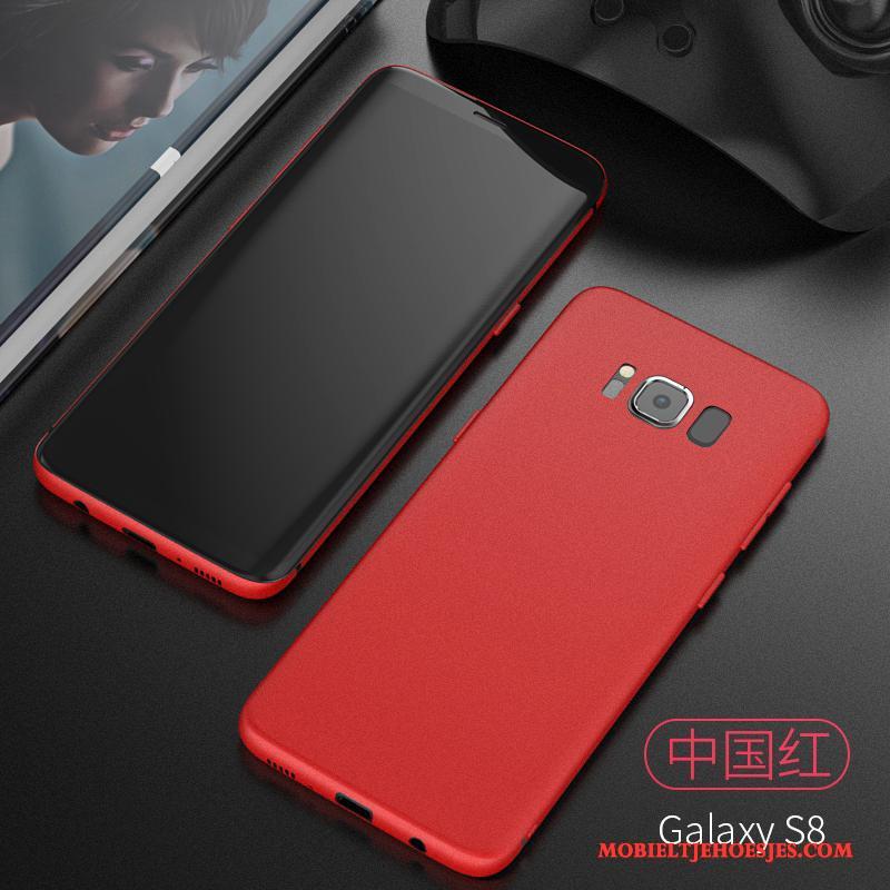 Samsung Galaxy S8 Dun Rood Anti-fall Siliconen Hoesje Telefoon Zacht Schrobben