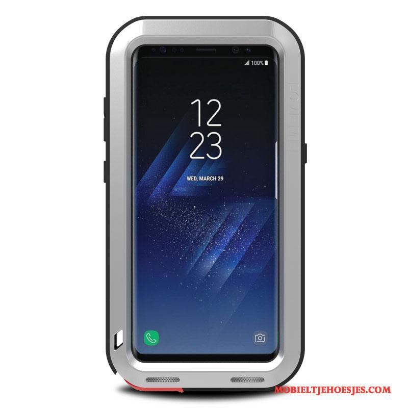 Samsung Galaxy S8+ Grijs Mobiele Telefoon Metaal All Inclusive Anti-fall Hoesje Drie Verdedigingen