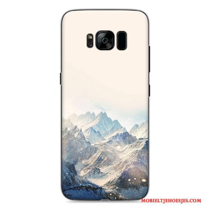 Samsung Galaxy S8 Hard Bescherming Hoesje Telefoon Blauw Geschilderd Spotprent Ster