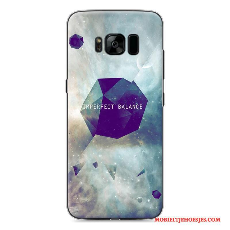 Samsung Galaxy S8 Hard Bescherming Hoesje Telefoon Blauw Geschilderd Spotprent Ster