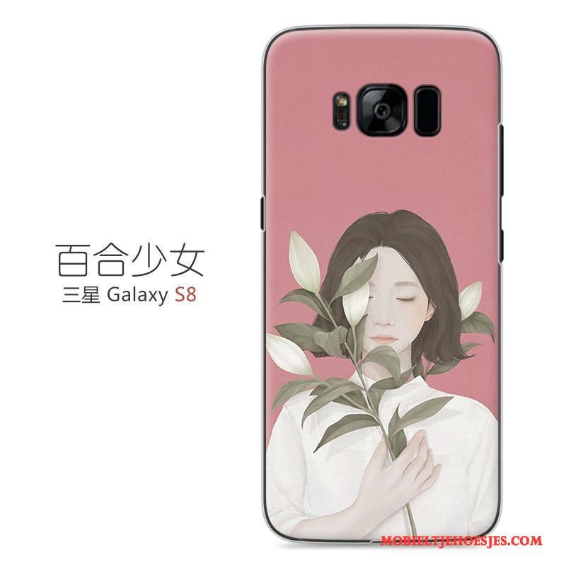 Samsung Galaxy S8 Hard Geschilderd Hoesje Telefoon Roze Bescherming Kunst Ster