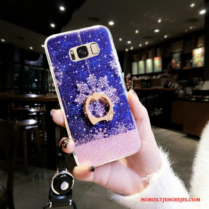 Samsung Galaxy S8 Hard Ster Sneeuwvlok Hoesje Telefoon Trend Purper Persoonlijk