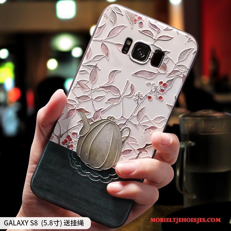 Samsung Galaxy S8+ Hoesje All Inclusive Scheppend Chinese Stijl Siliconen Anti-fall Ster Roze
