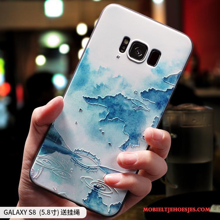 Samsung Galaxy S8+ Hoesje All Inclusive Scheppend Chinese Stijl Siliconen Anti-fall Ster Roze