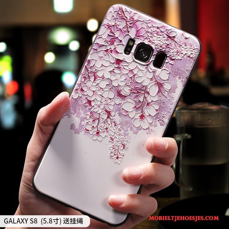 Samsung Galaxy S8+ Hoesje All Inclusive Scheppend Chinese Stijl Siliconen Anti-fall Ster Roze