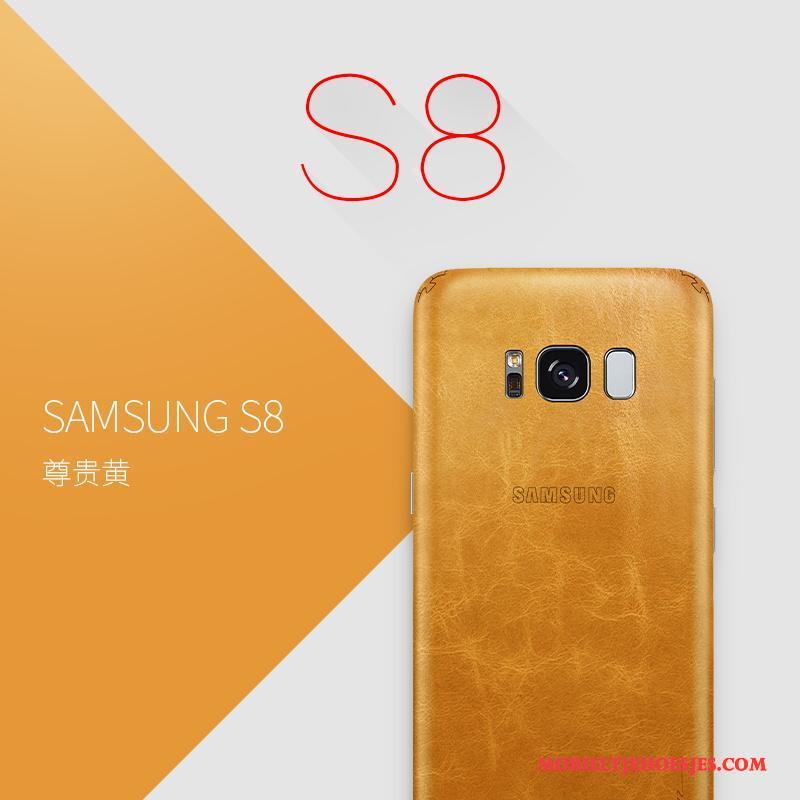 Samsung Galaxy S8 Hoesje All Inclusive Ster Echt Leer Hoes Scheppend Dun Rood