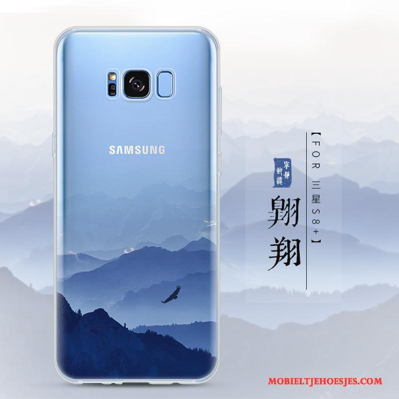 Samsung Galaxy S8+ Hoesje Anti-fall Landschap Blauw Siliconen Hoes Zacht Doorzichtig