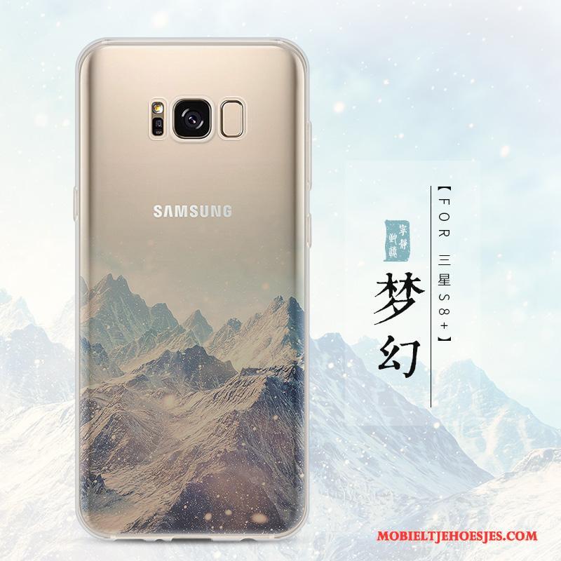 Samsung Galaxy S8+ Hoesje Anti-fall Landschap Blauw Siliconen Hoes Zacht Doorzichtig