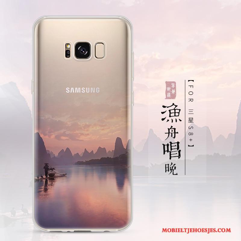 Samsung Galaxy S8+ Hoesje Anti-fall Landschap Blauw Siliconen Hoes Zacht Doorzichtig