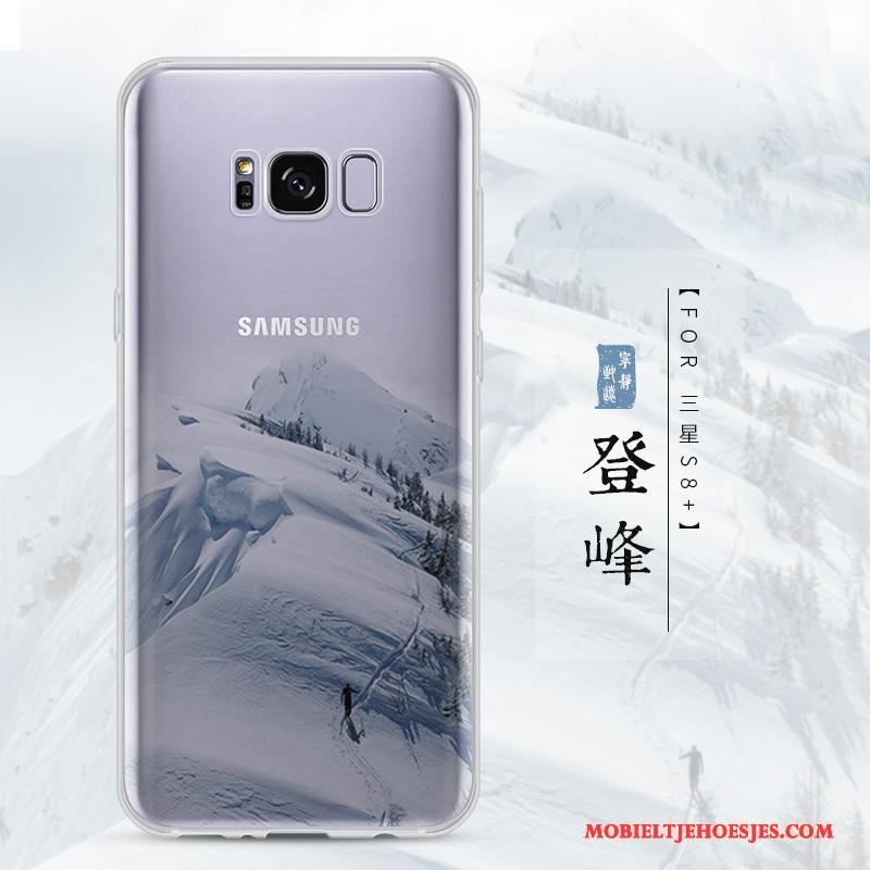 Samsung Galaxy S8+ Hoesje Anti-fall Landschap Blauw Siliconen Hoes Zacht Doorzichtig