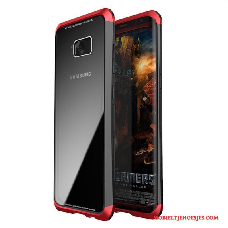 Samsung Galaxy S8 Hoesje Anti-fall Telefoon All Inclusive Bescherming Gehard Glas Metaal