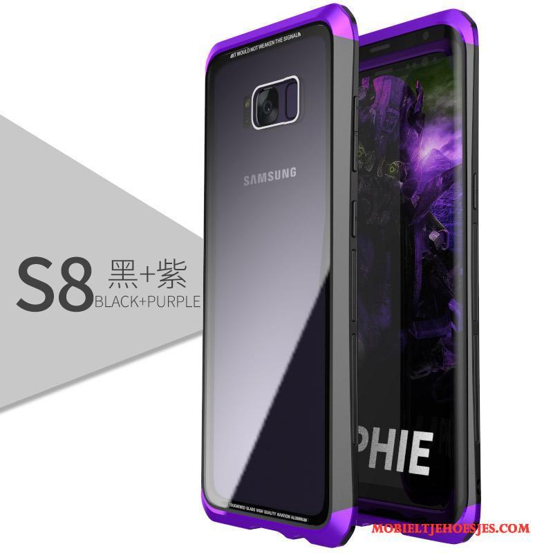 Samsung Galaxy S8 Hoesje Anti-fall Telefoon All Inclusive Bescherming Gehard Glas Metaal