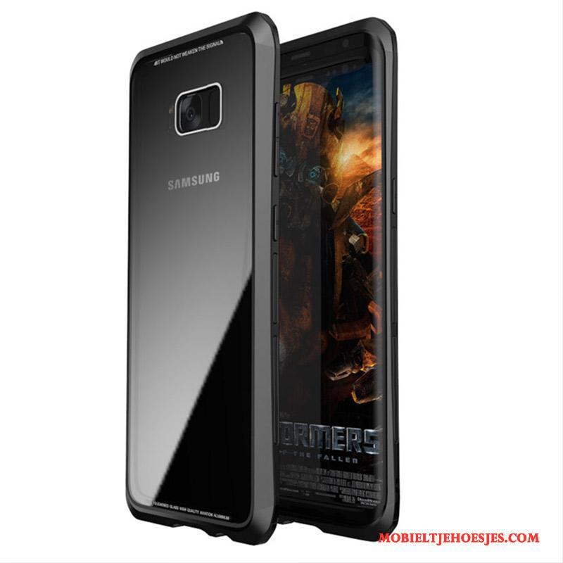 Samsung Galaxy S8 Hoesje Anti-fall Telefoon All Inclusive Bescherming Gehard Glas Metaal