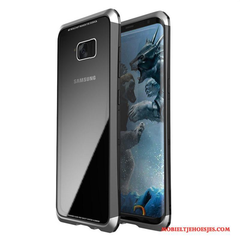 Samsung Galaxy S8 Hoesje Anti-fall Telefoon All Inclusive Bescherming Gehard Glas Metaal