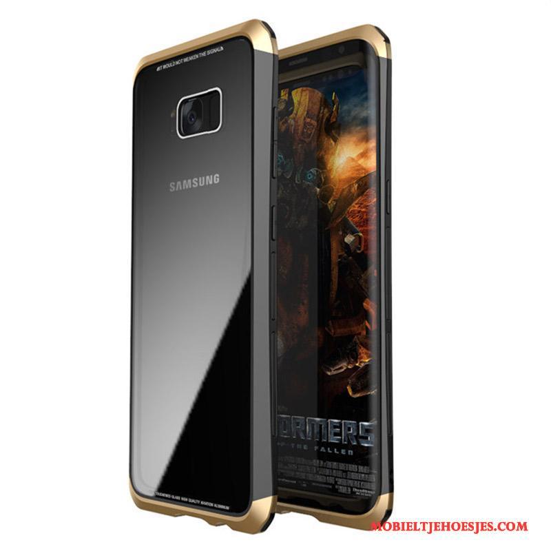 Samsung Galaxy S8 Hoesje Anti-fall Telefoon All Inclusive Bescherming Gehard Glas Metaal