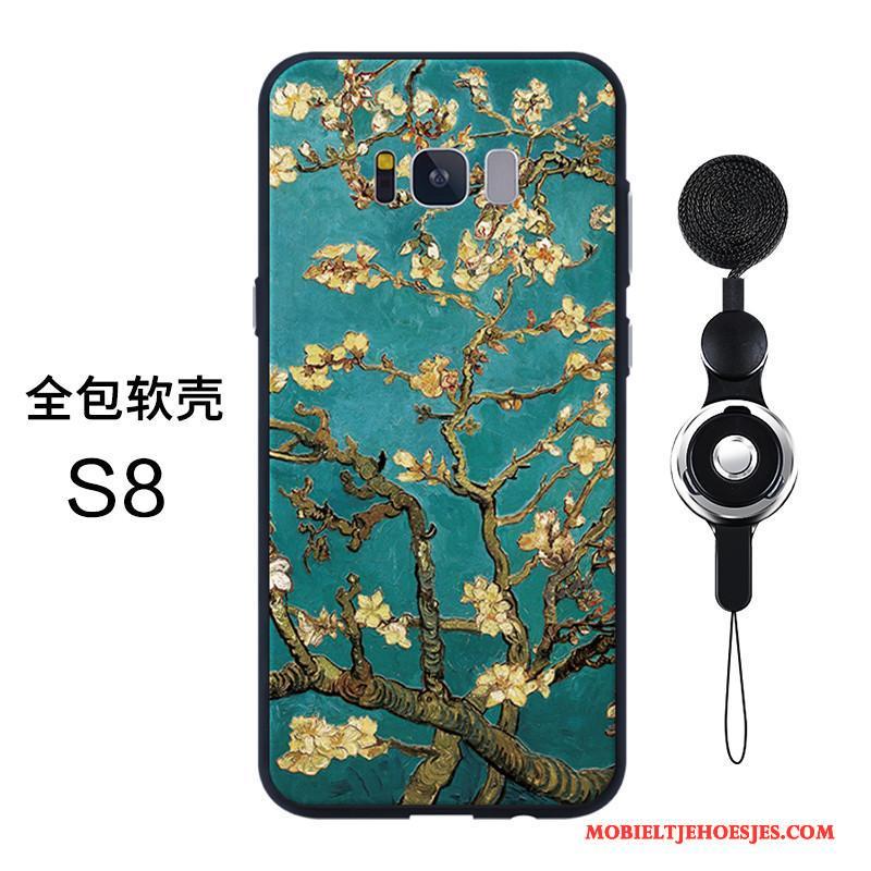 Samsung Galaxy S8 Hoesje Hanger Reliëf Bescherming Hoge Blauw All Inclusive Siliconen